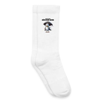 Möwe Sturm Schietwetter, Dat is nur'n büschen Wind - Kinder Tennissocken - Weiß - Rechts
