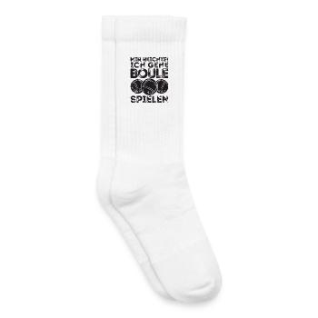 J’en ai assez! Je joue à la pétanque ! Bouler Pétanque - Chaussettes de tennis bio enfant - blanc - Droite