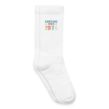 Anniversaire génial depuis 1974 Rétro - Chaussettes de tennis bio enfant - blanc - Droite
