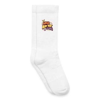 L’amour pour Jésus avec des fleurs et un papillon - Chaussettes de tennis bio enfant - blanc - Droite