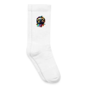 Paresseux Couleurs Colorées Pop Art Paresseux Paresseux - Chaussettes de tennis bio enfant - blanc - Droite