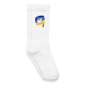 Cute Sugar Glider with Ukraine Flag - Kids Tennis Socks - white - Right