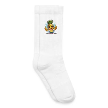 Ananas de bonne humeur - Chaussettes de tennis bio enfant - blanc - Droite