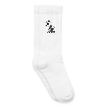 Panda Fahrrad - Kinder Tennissocken - Weiß - Rechts