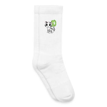 10ème anniversaire motif tigre - dix - 10 ans - Chaussettes de tennis bio enfant - blanc - Droite