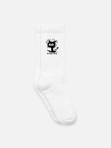 Abitur 2026 - Ich habe fertig - Gestresste Katze - Kinder Tennissocken - Weiß