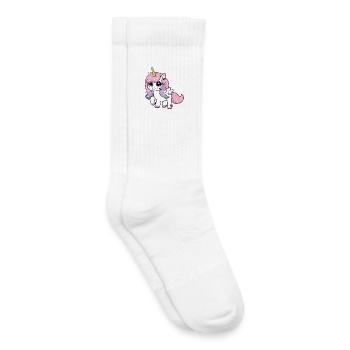 Star unicorn with glitter mane - Kids Tennis Socks - white - Right