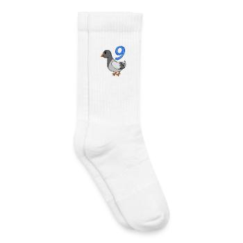 Motif Colombe 9ème Anniversaire - Neuf ans - Chaussettes de tennis bio enfant - blanc - Droite