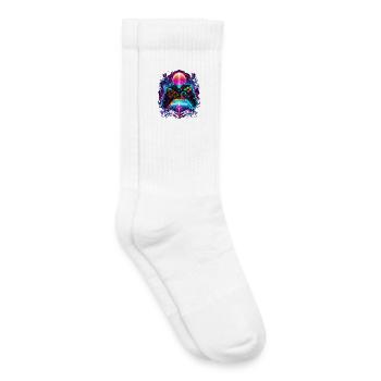 Vibrant Cyberpunk Retro Gaming Controller - Kids Tennis Socks - white - Right