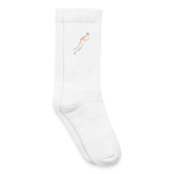 Croquis du gardien de but - Chaussettes de tennis bio enfant - blanc - Droite
