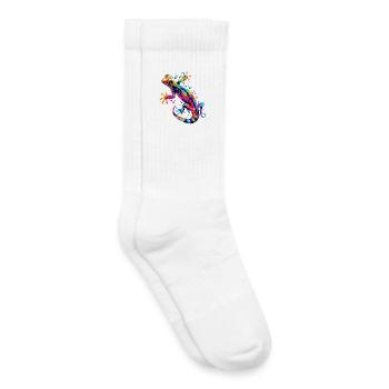Gecko Lézard Reptile Geckos Lézard Iguane Gekko - Chaussettes de tennis bio enfant - blanc - Droite
