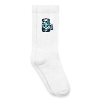 Nature mountain landscape with diamond in mason jar - Kids Tennis Socks - white - Right