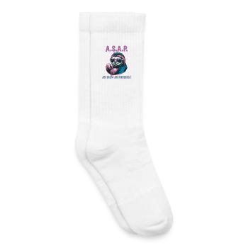 ASAP So Langsam Wie Möglich Lustiges Faultier - Kinder Tennissocken - Weiß - Rechts