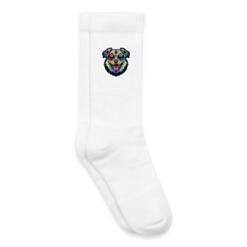 Colorful Sunglasses Dog Funny Cute Pet Lover Art - Kids Tennis Socks - white - Right