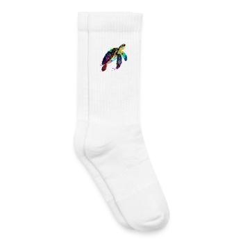 Schildkröte Bunt Popart Reptil Süße Schildkröten - Kinder Tennissocken - Weiß - Rechts