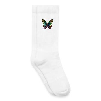 ailes de papillon papillons colorés - Chaussettes de tennis bio enfant - blanc - Droite