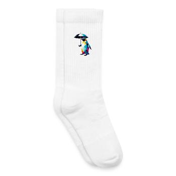 Géométrique coloré pingouin parapluie polygone art - Chaussettes de tennis bio enfant - blanc - Droite