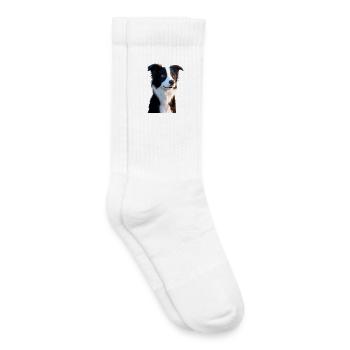 border collie chien amoureux chiot mignons collies - Chaussettes de tennis bio enfant - blanc - Droite