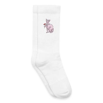 Sphynx Katze Seemann Fahne - Kinder Tennissocken - Weiß - Rechts