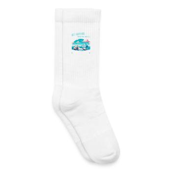 Ours polaire détendu lors d’un bain de glace dans l’Arctique - Chaussettes de tennis bio enfant - blanc - Droite