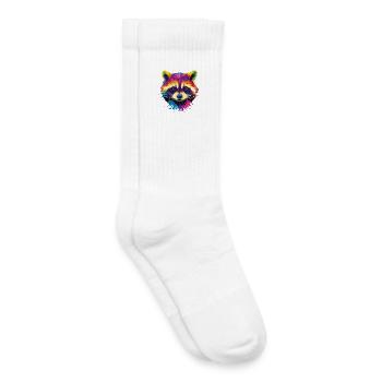 Raccoon Popart Colorful Rainbow Raccoon Raccoon Raccoon - Kids Tennis Socks - white - Right