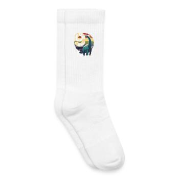 Brachiosaurus 9 Jahre 9. Geburtstag Geschenk - Kinder Tennissocken - Weiß - Rechts