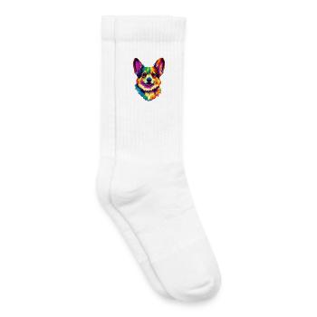 Corgi Bunt Regenbogen Welsh Corgi Cardigan Corgis - Kinder Tennissocken - Weiß - Rechts
