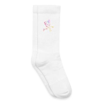 Lacrosse Player Drawing - Kids Tennis Socks - white - Right