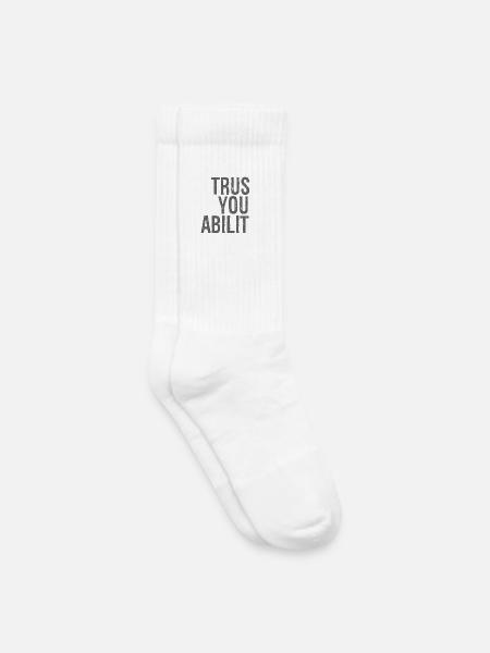 trust your ability - Kids Tennis Socks - white