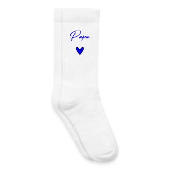 PAPA. VATERTAG. FROHER VATERTAG. ALLES GUTE ZUM GEBURTSTAG. - Kinder Tennissocken - Weiß - Rechts