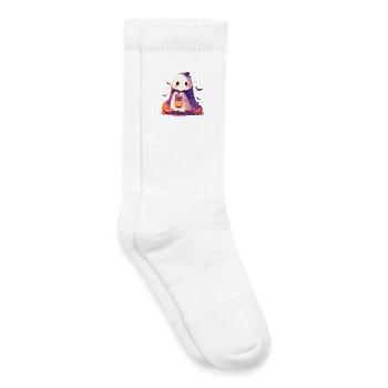 Halloween Ghost Ghost Pumpkin Lantern Gift - Kids Tennis Socks - white - Right