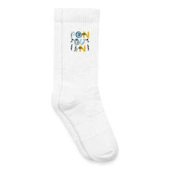 Penguin Friends Playful Typography - Kids Tennis Socks - white - Right