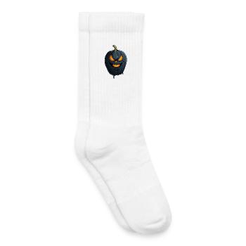 Dunkler gruseliger Kürbiskopf - Kinder Tennissocken - Weiß - Rechts