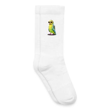 Cooler Wellensittich mit Sonnenbrille - Kinder Tennissocken - Weiß - Rechts