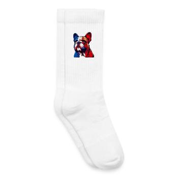 Französische Bulldogge Hund - Kinder Tennissocken - Weiß - Rechts