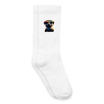 Lunettes de soleil suricate coloré mignon suricate - Chaussettes de tennis bio enfant - blanc - Droite