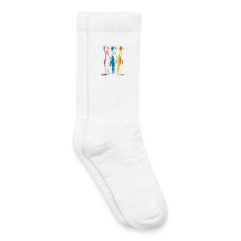 Dessin de bowling à l’ancienne - Chaussettes de tennis bio enfant - blanc - Droite