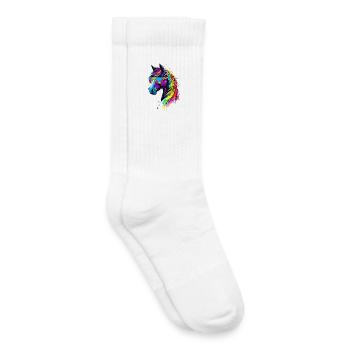Balade à poney Poney Cavalier Poulain Équitation Ferme à poneys - Chaussettes de tennis bio enfant - blanc - Droite