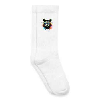 Raccoon Popart Colorful Rainbow Raccoon Raccoon Raccoon - Kids Tennis Socks - white - Right