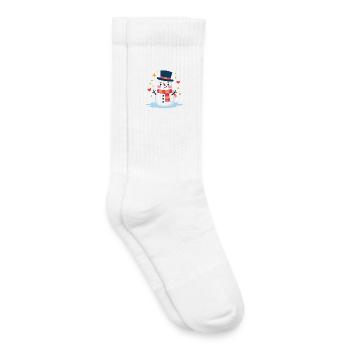Süßer Schneemann mit Zylinder Festliche Weihnachtsstimmung - Kinder Tennissocken - Weiß - Rechts