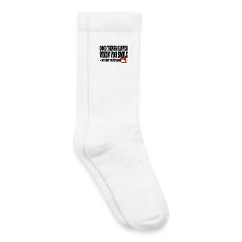 Good Things Happen When You Smile Or Naked - Kinder Tennissocken - Weiß - Rechts