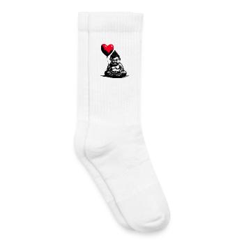 Buddha with Heart Balloon - Heartful Creatures - Kids Tennis Socks - white - Right