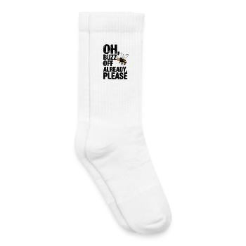 Buzz Off Citation sarcastique de l’abeille drôle - Chaussettes de tennis bio enfant - blanc - Droite