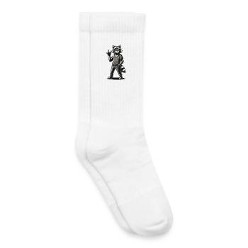 Raccoon with Rock Pose Raccoon Rock Music Musician - Kids Tennis Socks - white - Right