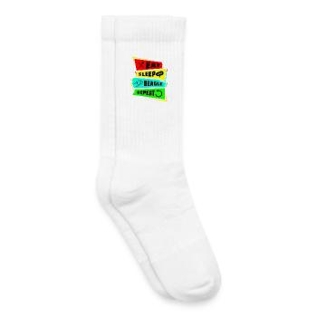 Eat Sleep Beagle Repeat - Chaussettes de tennis bio enfant - blanc - Droite