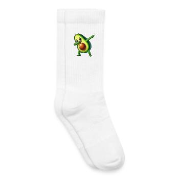 Avocado Dance: Fröhliche Avocado-Tanzfigur - Kinder Tennissocken - Weiß - Rechts