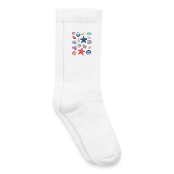 T-shirt coquillage Motif hawaïen coloré - Chaussettes de tennis bio enfant - blanc - Droite