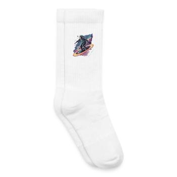 Astronaute surfant sur les anneaux cosmiques - Chaussettes de tennis bio enfant - blanc - Droite