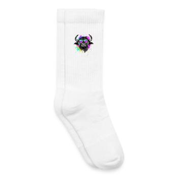 Buffle du Cap Buffalo Safari Buffle d’Afrique - Chaussettes de tennis bio enfant - blanc - Droite