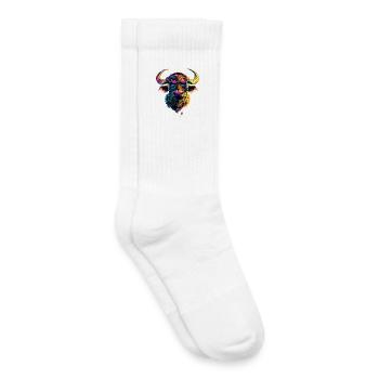 Büffel Kaffernbüffel Safari Afrikanischer Büffel - Kinder Tennissocken - Weiß - Rechts
